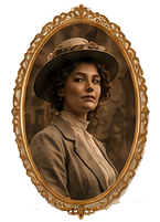 Anne von Feldsteinhof im historischen Porträtrahmen